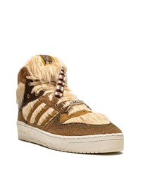 Baskets montantes en daim marron adidas