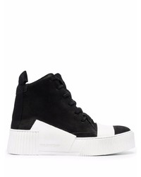 Baskets montantes en daim noires et blanches Boris Bidjan Saberi