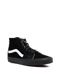 Baskets montantes en daim noires et blanches Vans