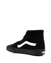 Baskets montantes en daim noires et blanches Vans