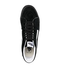 Baskets montantes en daim noires et blanches Vans