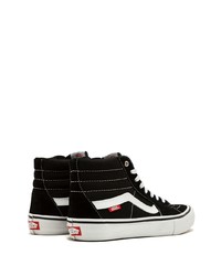 Baskets montantes en daim noires et blanches Vans