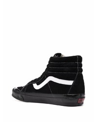 Baskets montantes en daim noires et blanches Vans