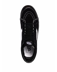 Baskets montantes en daim noires et blanches Vans