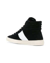 Baskets montantes en daim noires et blanches Paul Smith