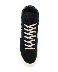 Baskets montantes en daim noires et blanches Paul Smith