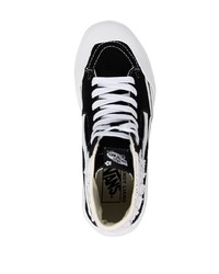 Baskets montantes en daim noires et blanches Vans