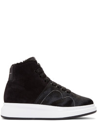 Baskets montantes en daim noires Alexander McQueen