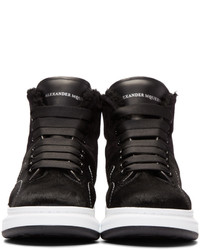 Baskets montantes en daim noires Alexander McQueen