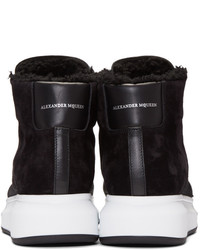 Baskets montantes en daim noires Alexander McQueen