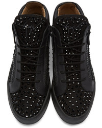 Baskets montantes en daim noires Giuseppe Zanotti