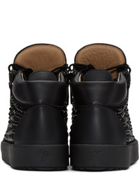 Baskets montantes en daim noires Giuseppe Zanotti