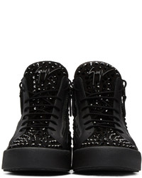 Baskets montantes en daim noires Giuseppe Zanotti