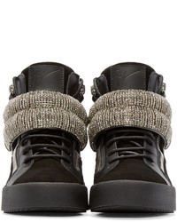 Baskets montantes en daim noires Giuseppe Zanotti