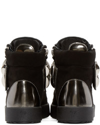 Baskets montantes en daim noires Giuseppe Zanotti