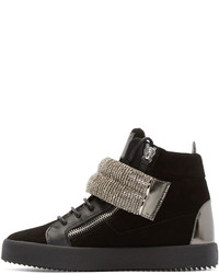 Baskets montantes en daim noires Giuseppe Zanotti