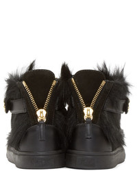 Baskets montantes en daim noires Giuseppe Zanotti