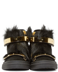 Baskets montantes en daim noires Giuseppe Zanotti