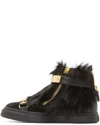 Baskets montantes en daim noires Giuseppe Zanotti