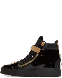 Baskets montantes en daim noires Giuseppe Zanotti