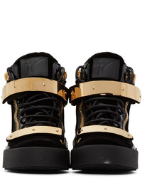 Baskets montantes en daim noires Giuseppe Zanotti