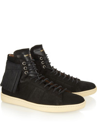 Baskets montantes en daim noires Saint Laurent