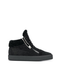 Baskets montantes en daim noires Giuseppe Zanotti Design