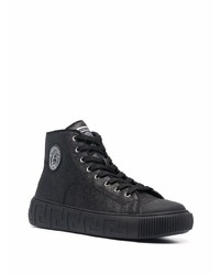 Baskets montantes en daim noires Versace