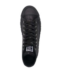 Baskets montantes en daim noires Versace