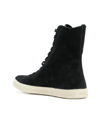 Baskets montantes en daim noires Rick Owens