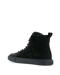 Baskets montantes en daim noires Giuseppe Zanotti