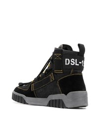 Baskets montantes en daim noires Diesel