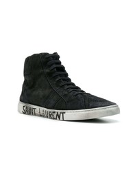 Baskets montantes en daim noires Saint Laurent