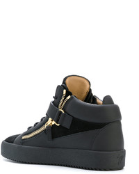 Baskets montantes en daim noires Giuseppe Zanotti Design