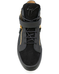 Baskets montantes en daim noires Giuseppe Zanotti Design