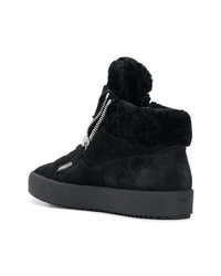 Baskets montantes en daim noires Giuseppe Zanotti Design