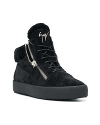 Baskets montantes en daim noires Giuseppe Zanotti Design