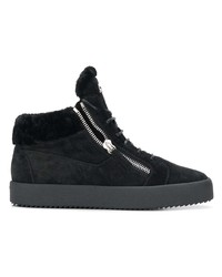 Baskets montantes en daim noires Giuseppe Zanotti Design