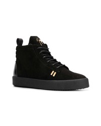 Baskets montantes en daim noires Giuseppe Zanotti Design