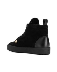 Baskets montantes en daim noires Giuseppe Zanotti Design