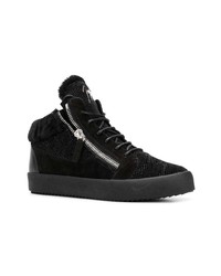 Baskets montantes en daim noires Giuseppe Zanotti Design