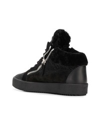 Baskets montantes en daim noires Giuseppe Zanotti Design