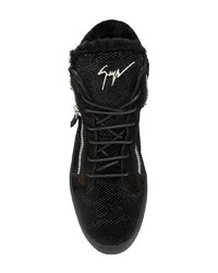 Baskets montantes en daim noires Giuseppe Zanotti Design