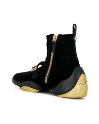 Baskets montantes en daim noires Giuseppe Zanotti Design