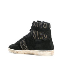 Baskets montantes en daim noires Saint Laurent