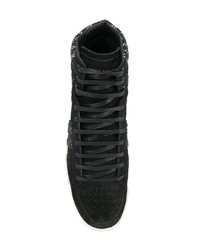 Baskets montantes en daim noires Saint Laurent