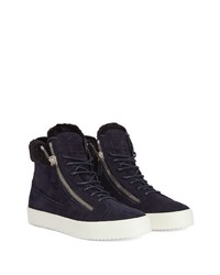 Baskets montantes en daim noires Giuseppe Zanotti