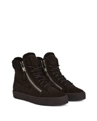 Baskets montantes en daim noires Giuseppe Zanotti