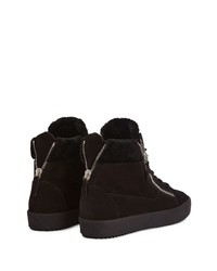 Baskets montantes en daim noires Giuseppe Zanotti