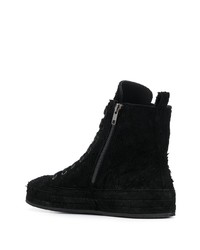 Baskets montantes en daim noires Ann Demeulemeester